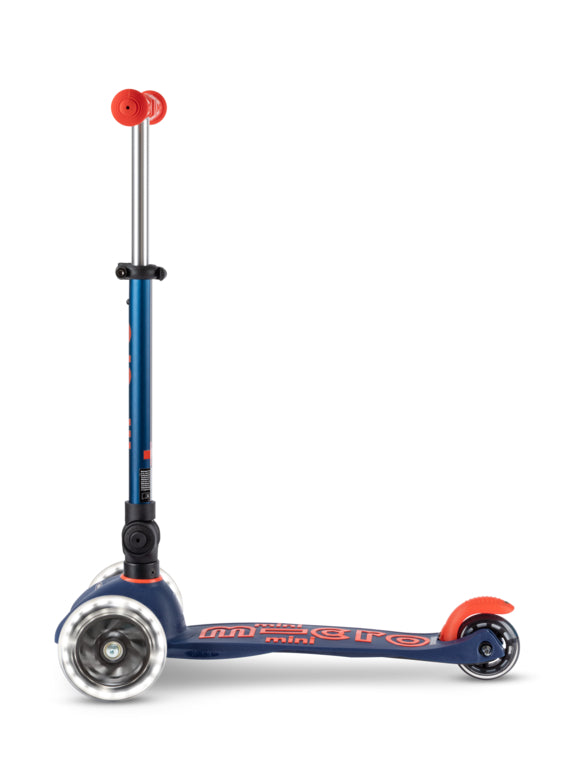 Mini Micro Deluxe Foldable LED Navy Blue Scooter