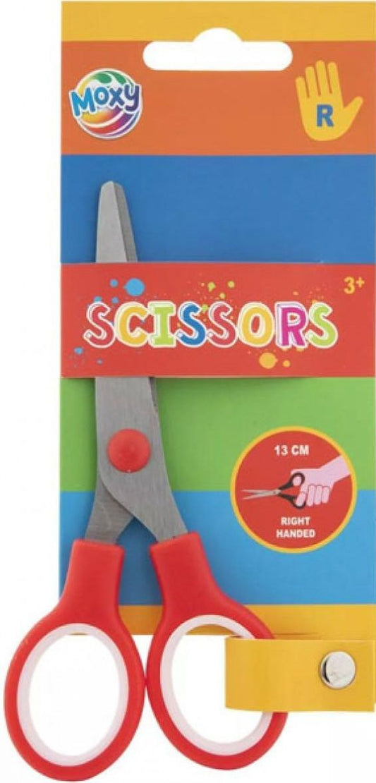 MOXY SCISSORS RIGHT HANDED, 13CM, RED HANDLE