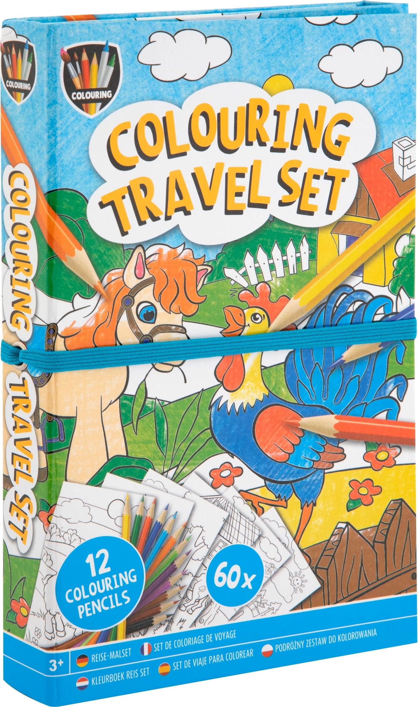 MOXY COLOURING TRAVEL SET, 2 BOOKS WITH 30 SHEETS/60 DESIGNS