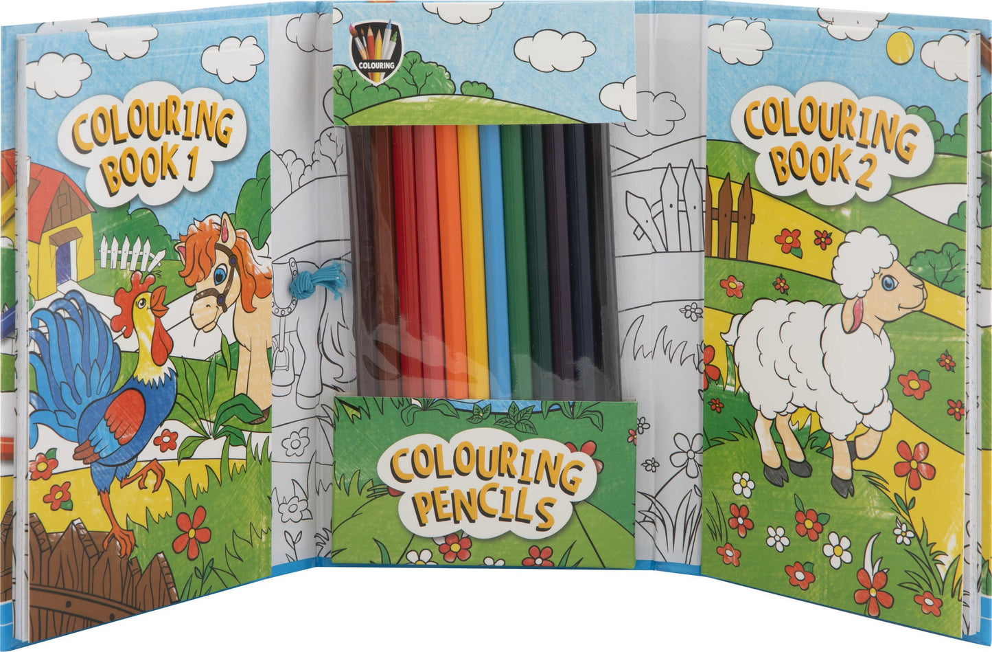 MOXY COLOURING TRAVEL SET, 2 BOOKS WITH 30 SHEETS/60 DESIGNS