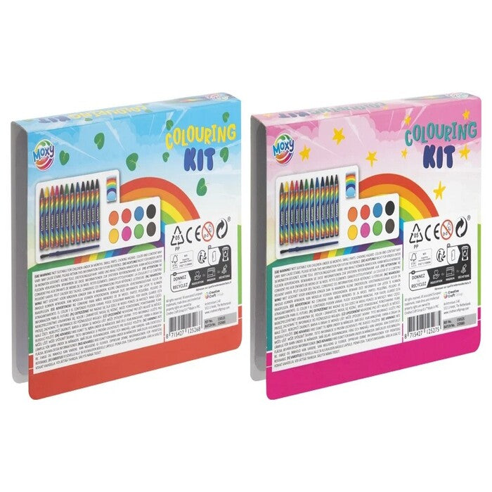 MOXY KIDS COLOURING KIT,  11X14.8CM , 22PCS, 2ASS
