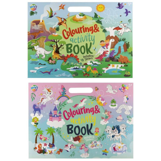 MOXY COLOUR&ACTIVITY BOOK INCL STICKERS, 26X35.5CM, 25 SHEETS