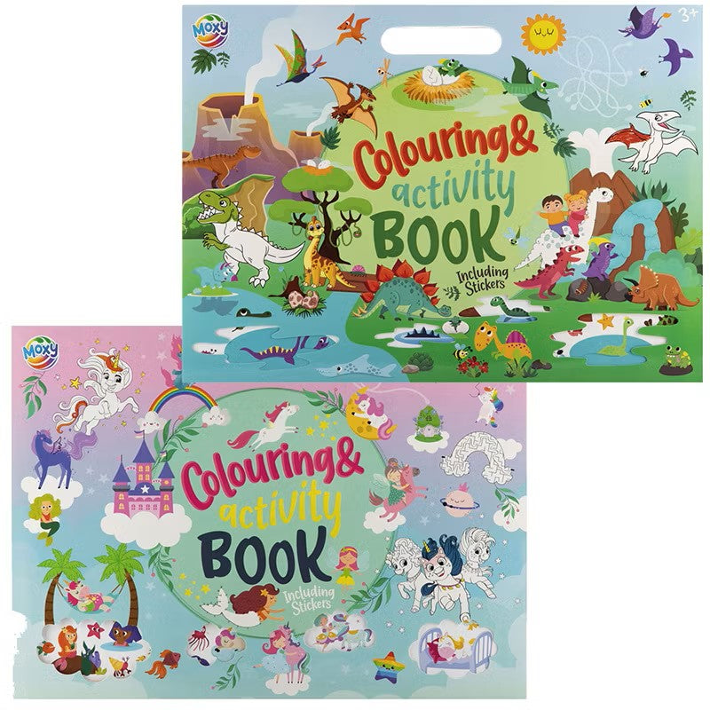 MOXY COLOUR&ACTIVITY BOOK INCL STICKERS, 26X35.5CM, 25 SHEETS