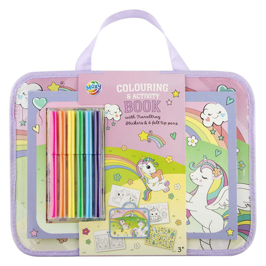MOXY TRAVELTRAY INCL. COLOURING & ACTIVITY BOOK UNICORN