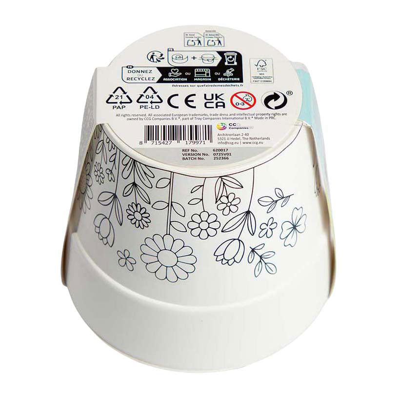 MOXY PYO FLOWERPOT Ø11.5CM INCL 4 PAINTS, 1 BRUSH