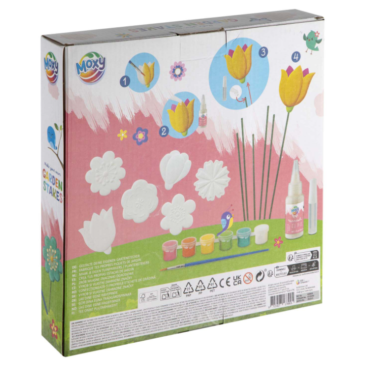 MOXY MYO GARDEN STAKES, 6 PCS INCL 6 PAINTS, 1 BRUSH