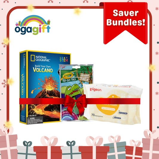 Gift Set - Nat Geo Volcano Science & Crayola Color Fun & H&M Wet wipes Kit 2