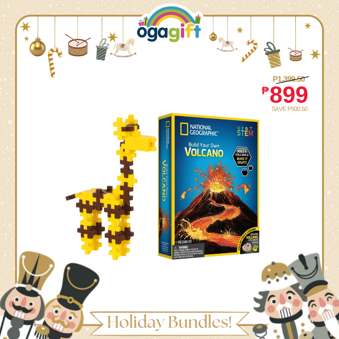 Ogagift Bundle Volcano Science Kit (3NAT-RTNGVOLCANO2) + Plus-Plus Giraffe / 100 pcs Tube