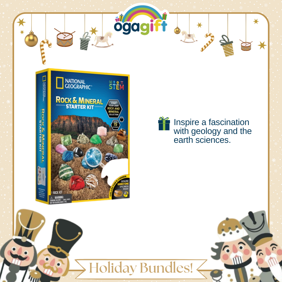 Ogagift Bundle Rock + Mineral Starter Kit + Cool Reactions Chemistry Kit