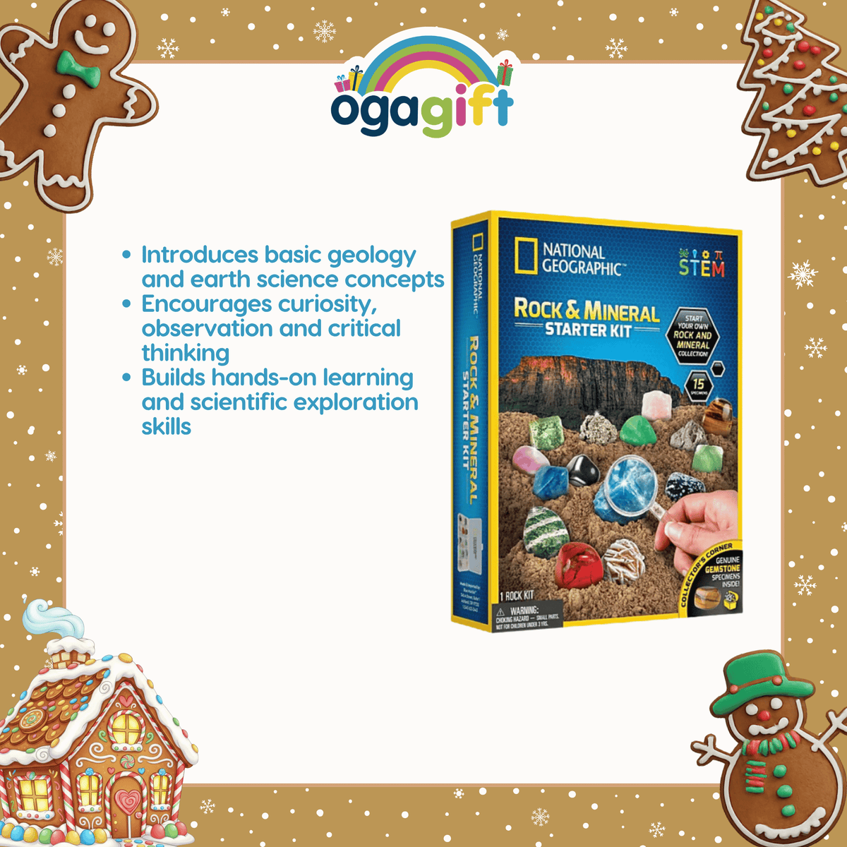 Ogagift Bundle Rock + Mineral Starter Kit + Cool Reactions Chemistry Kit