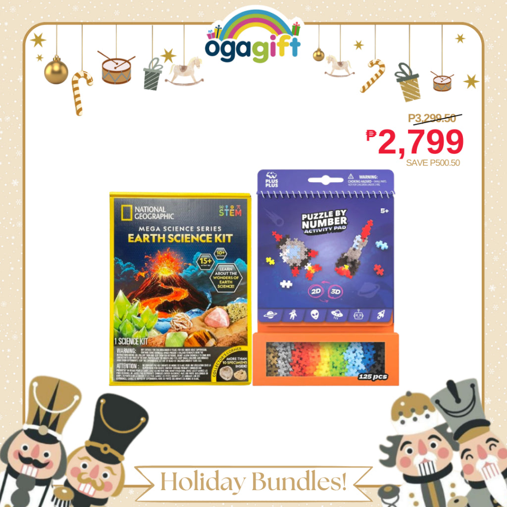 Ogagift Bundle Mega Earth Science Kit + Plus-Plus Activity Pad – Space