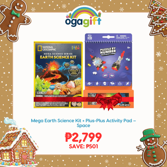 Ogagift Bundle Mega Earth Science Kit + Plus-Plus Activity Pad – Space