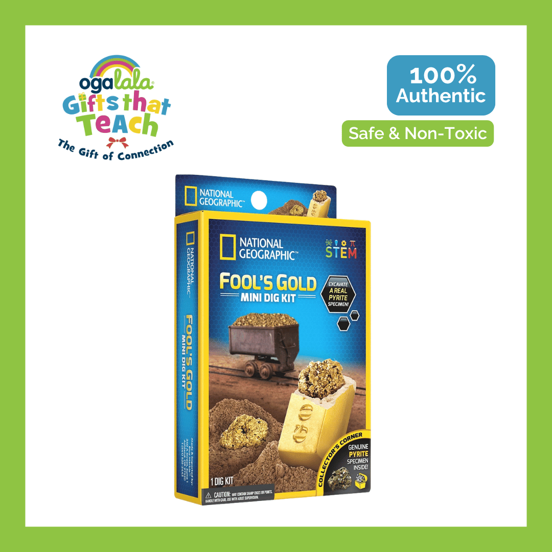 National Geographic Bundle Rock + Mineral Starter Kit + Mini Dig Fools Gold + Treasury Mini Dig Kit