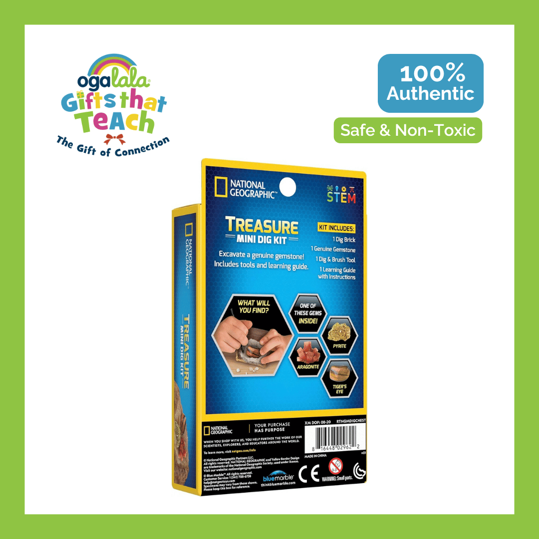 National Geographic Bundle Rock + Mineral Starter Kit + Mini Dig Fools Gold + Treasury Mini Dig Kit