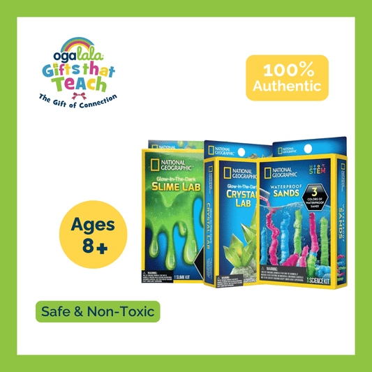National Geographic Bundle Carded Slime Green + Impulse Crystal Grow + Waterproof Sands