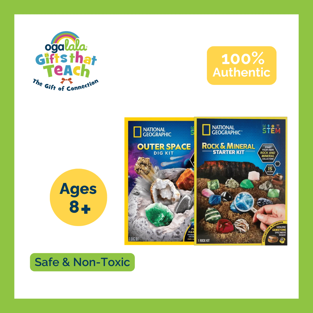 National Geographic Bundle Space-Themed Dig Kit + Rock + Mineral Starter Kit