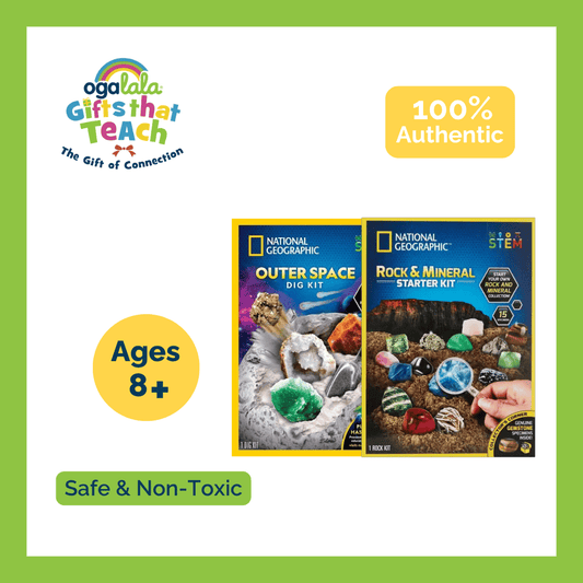 National Geographic Bundle Space-Themed Dig Kit + Rock + Mineral Starter Kit