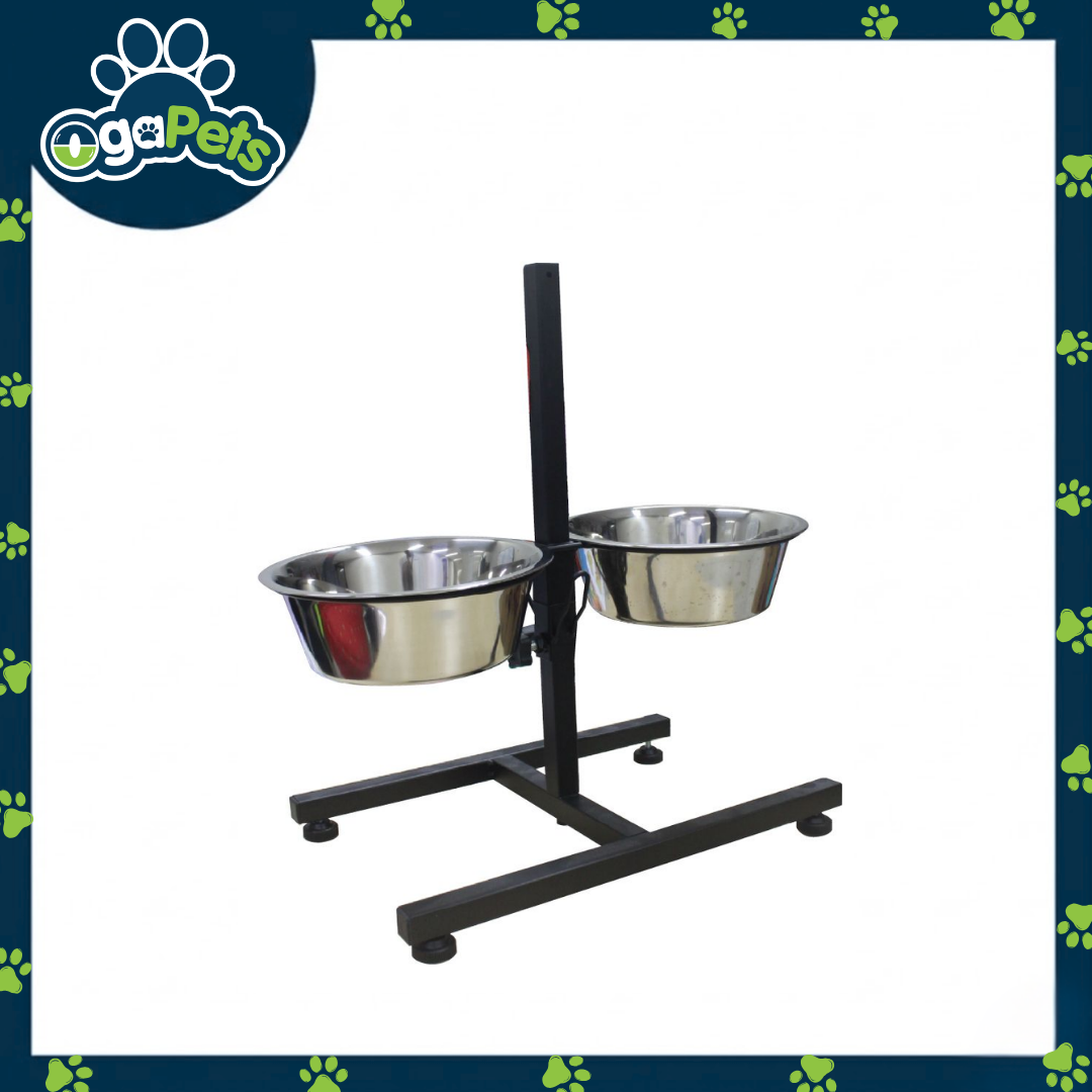 Ogapets Elevated Pet Feeding Bowl Set - Stainless Steel, H-Shaped Base, Non-Porous, Durable, Easy to Clean, Hygienic Feeding Experience