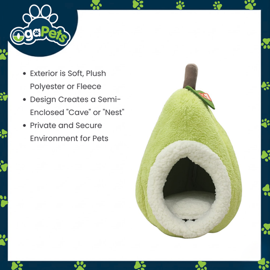 Ogapets Pet Bed - Semi Enclosed Cave Nest, Soft, Plush Polyester Cozy Sherpa Filling PP Cotton