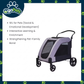 Ogapets Pet Carrier Stroller - Linen Fabric Steel Tube, Soft Net 60kg Max Loading, 7 Front & 12 Rear Wheels