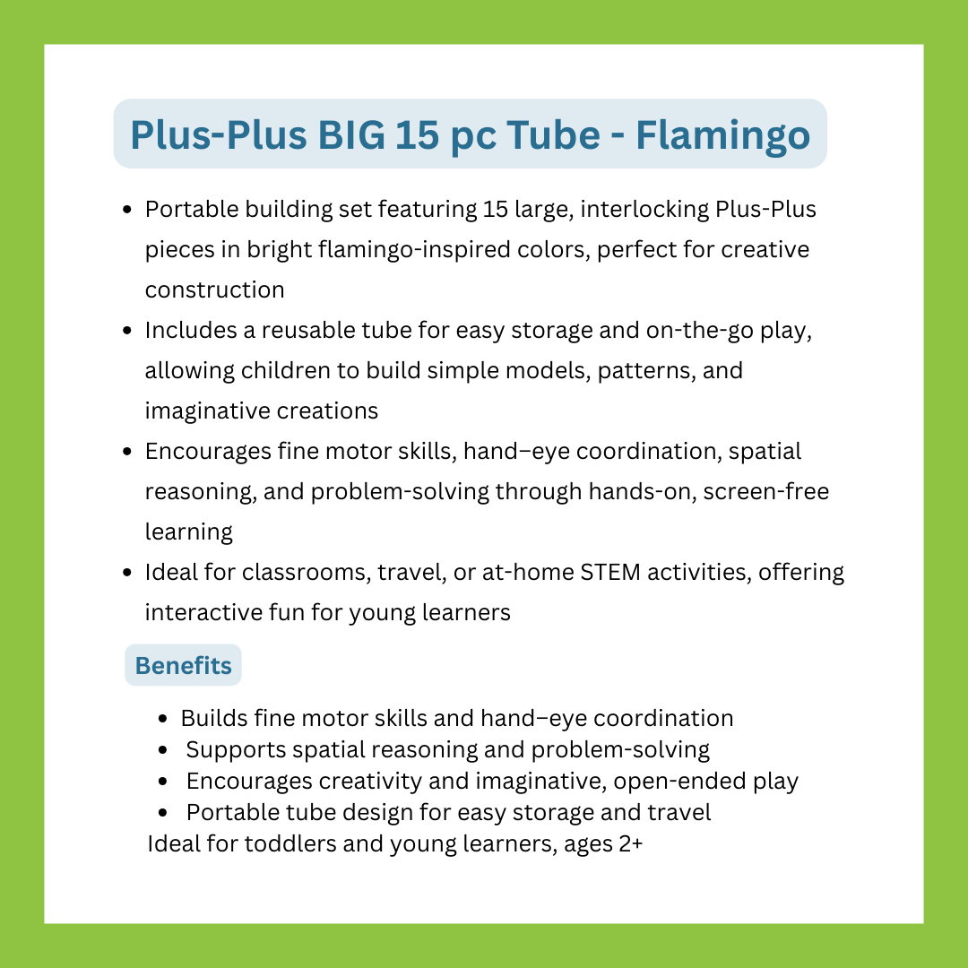 Plus-Plus BIG 15 pc Tube - Flamingo
