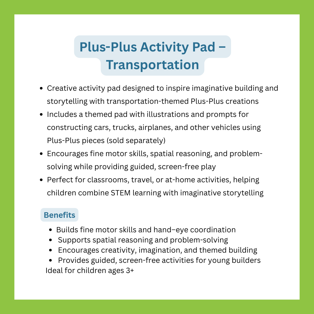 Plus-Plus Activity Pad – Transportation