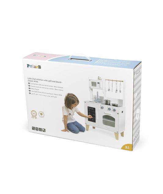 PolarB Little Chef's Kitchen with Light and Sound - Classic White