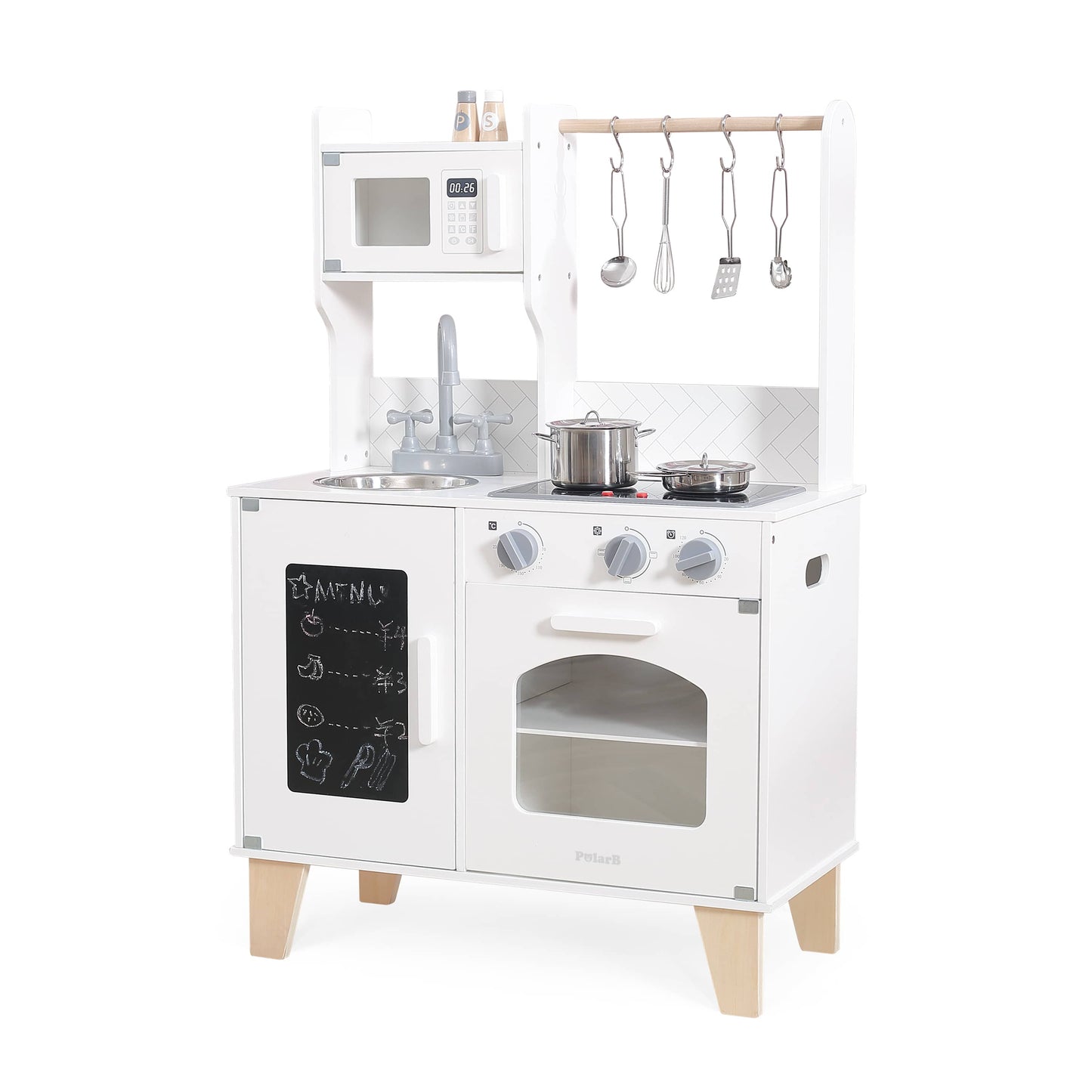 PolarB Little Chef's Kitchen with Light and Sound - Classic White