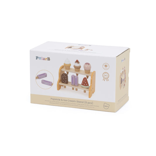 POLARB Popsicle & Ice Cream Stand Pretend Toy (6 pcs)