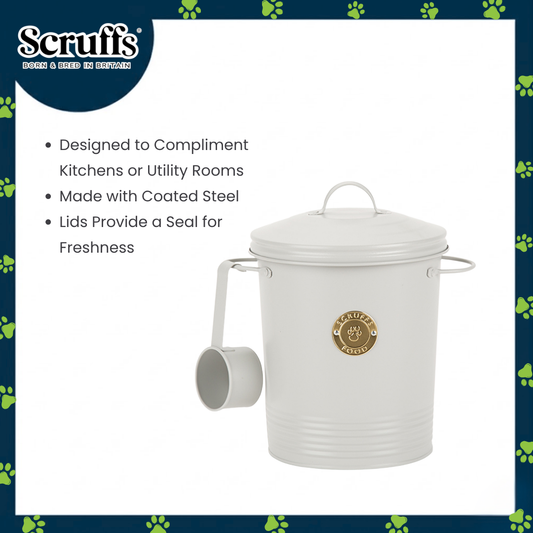 Scruffs Cantina 4L Steel Storage Pet Food Canister & Scoop
