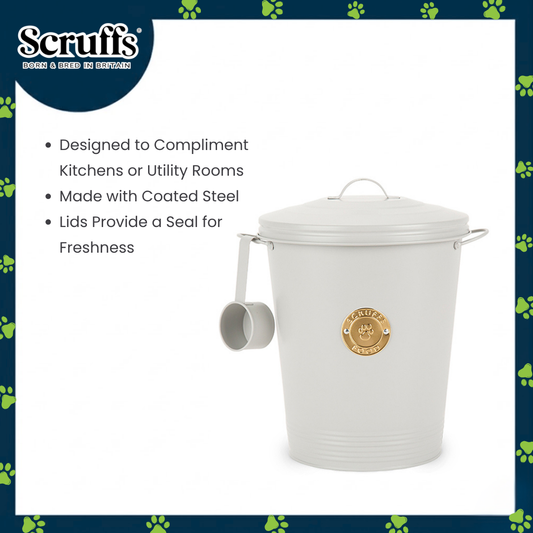 Scruffs Cantina 7L Steel Storage Pet Food Canister & Scoop
