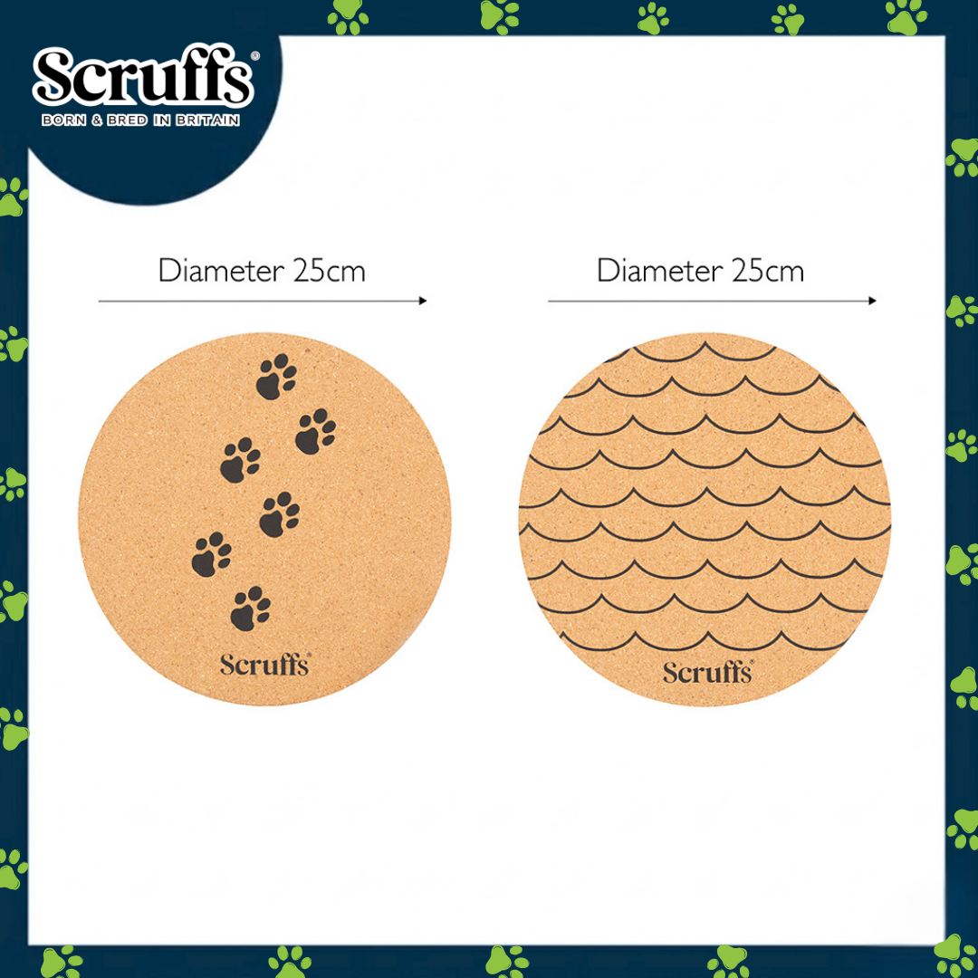 Scruffs 25cm Set of 2 Cork Pet Placemats