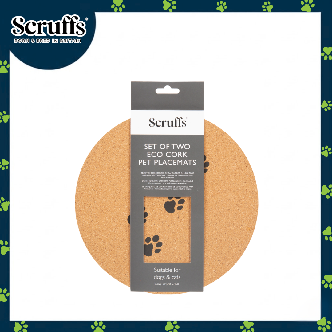 Scruffs 25cm Set of 2 Cork Pet Placemats