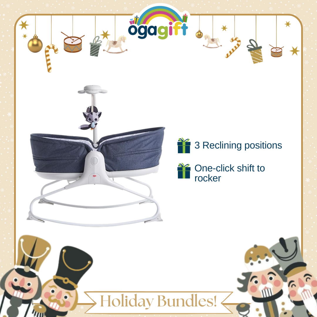 Pigeon OgaGift Bundle 4pcs Wide Neck Bottles 240ml + Tiny Love Rocker: Perfect for Gifting Babies
