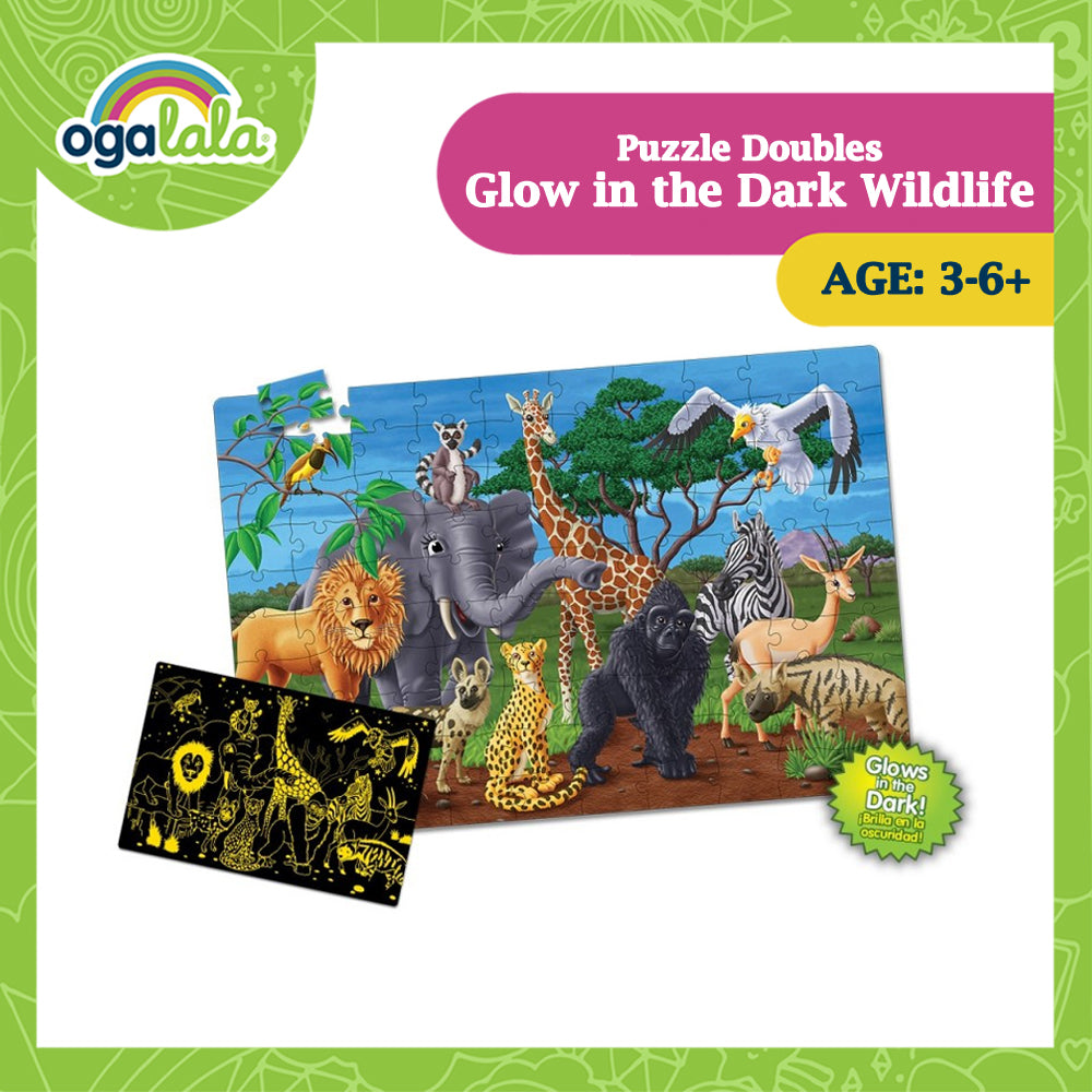 The Learning Journey Puzzle Doubles Glow in the Dark Wildlife