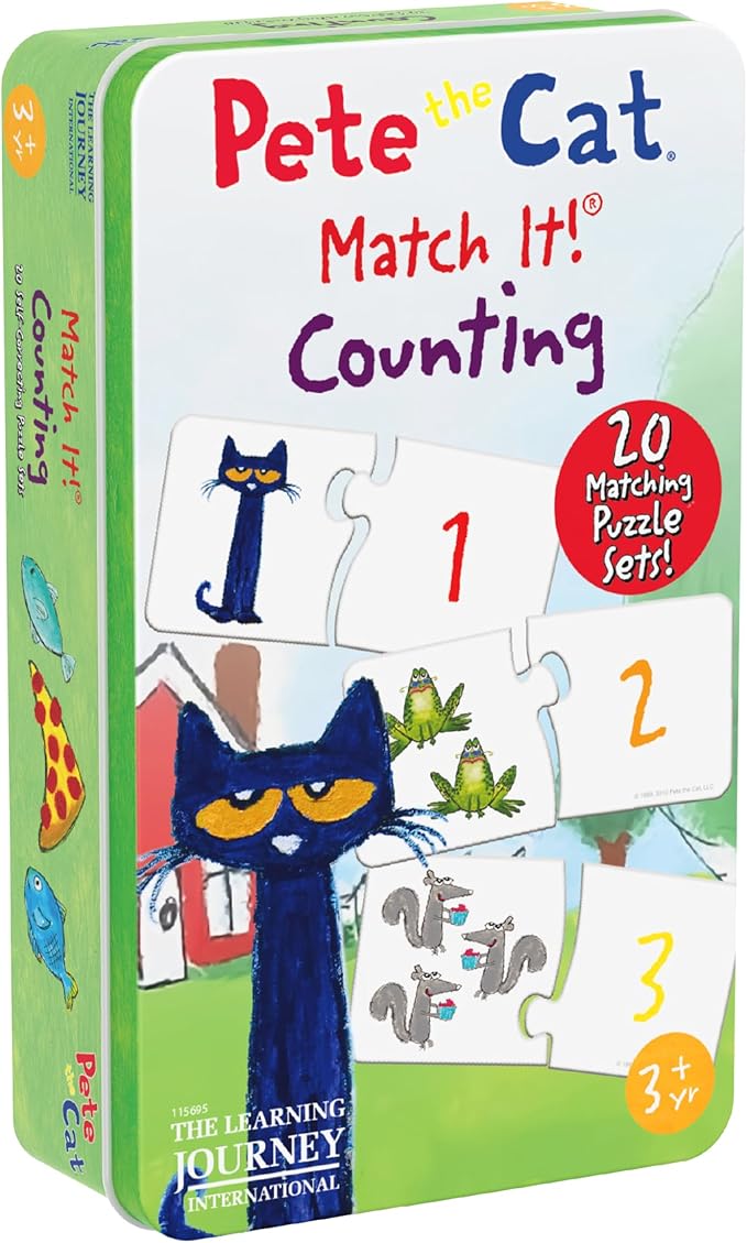 The Learning Journey Pete the Cat - Match It! Tin - Counting  (NEW)