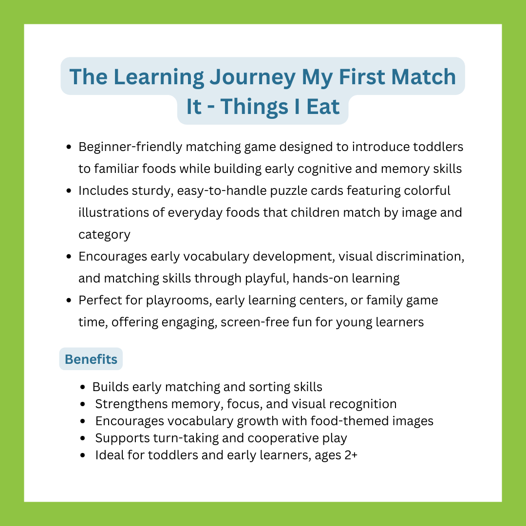 The Learning Journey  My First Match It - Things I Eat
