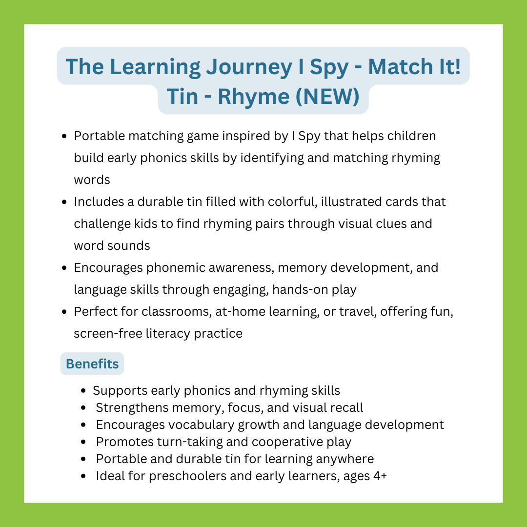 The Learning Journey I Spy - Match It! Tin - Rhyme (NEW)