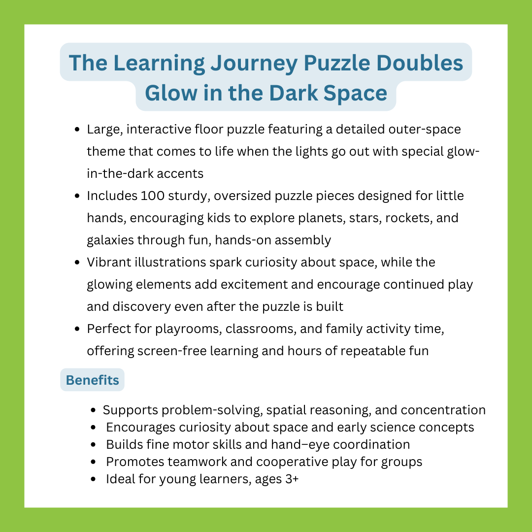 The Learning Journey Puzzle Doubles Glow in the Dark Space