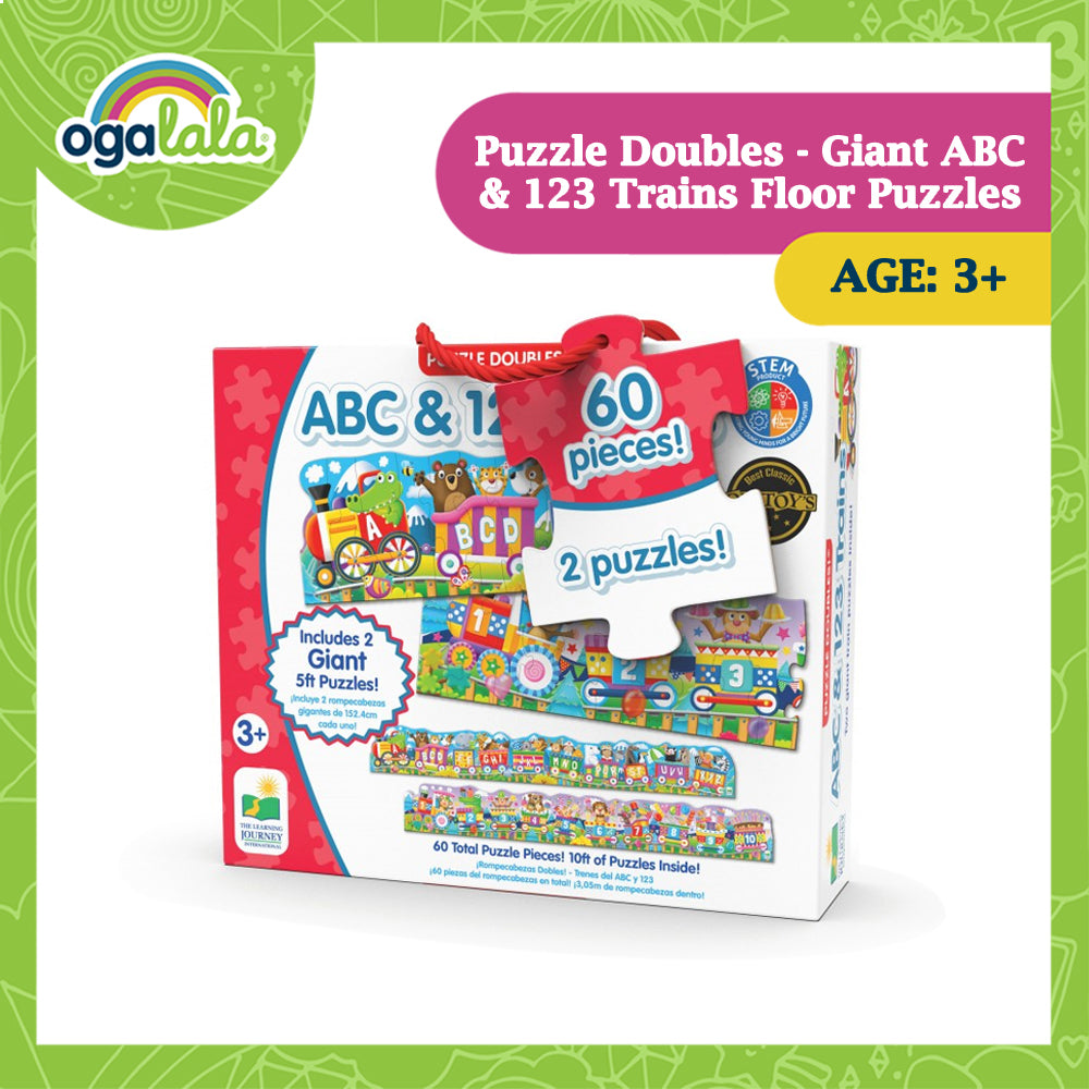 Puzzle Doubles Giant ABC & 123 Train Floor Puzzles