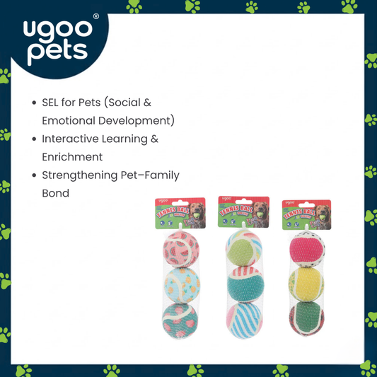 Ugoo Pattern Tennis Ball 3pk 3 Assorted