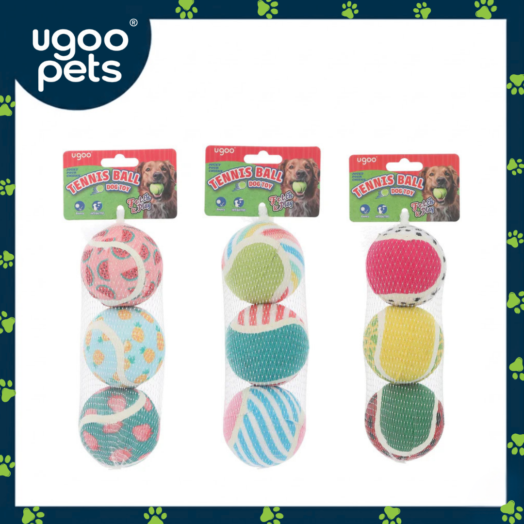 Ugoo Pattern Tennis Ball 3pk 3 Assorted