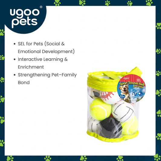 Ugoo Dog Tennis Ball Toy Pack-12pk Sport