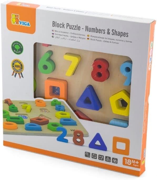 Viga Chunky Puzzle - Numbers & Shapes