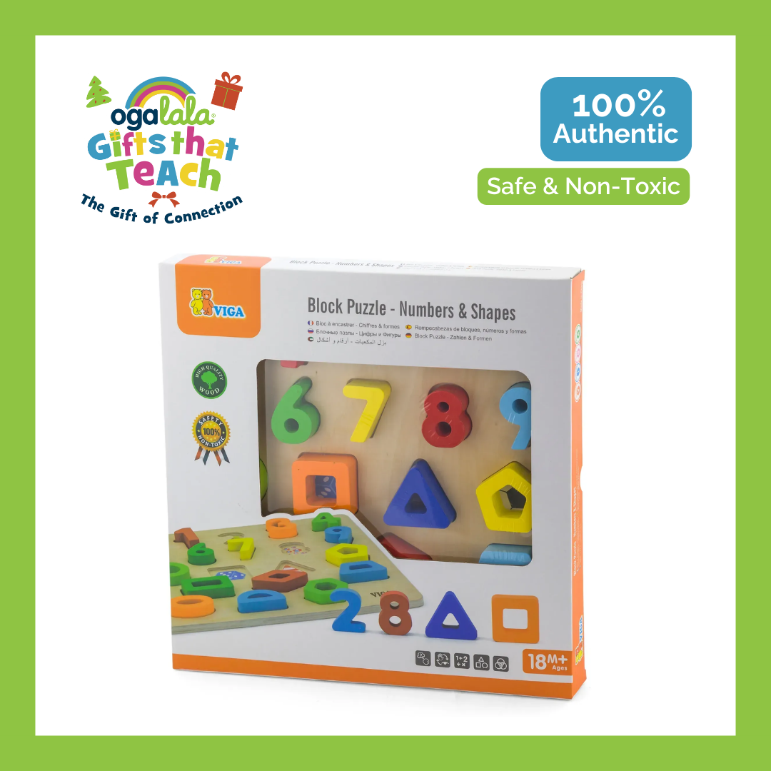 Viga Chunky Puzzle - Numbers & Shapes