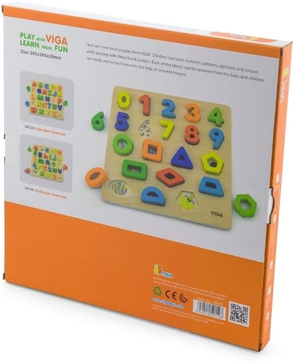 Viga Chunky Puzzle - Numbers & Shapes