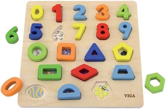 Viga Chunky Puzzle - Numbers & Shapes