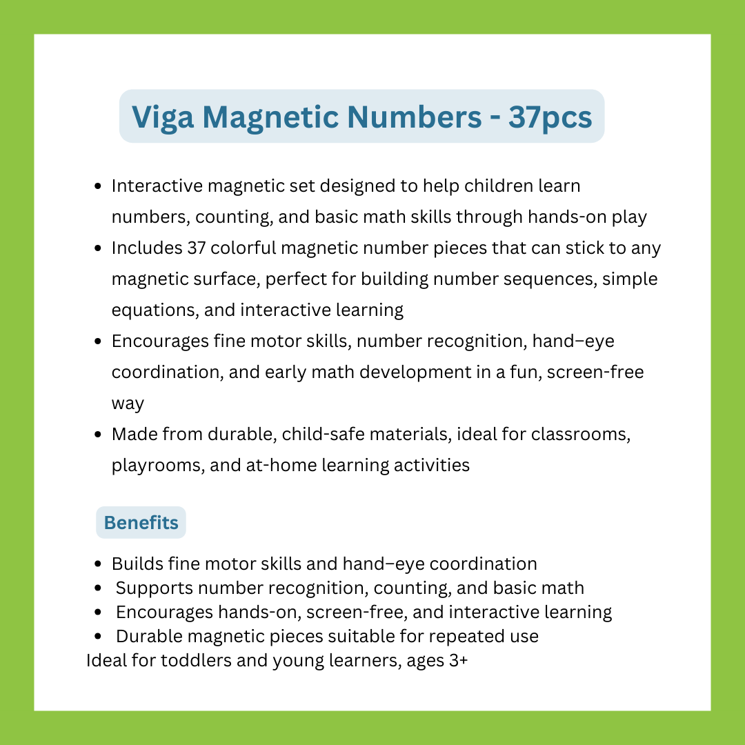 Viga Magnetic Numbers - 37pcs