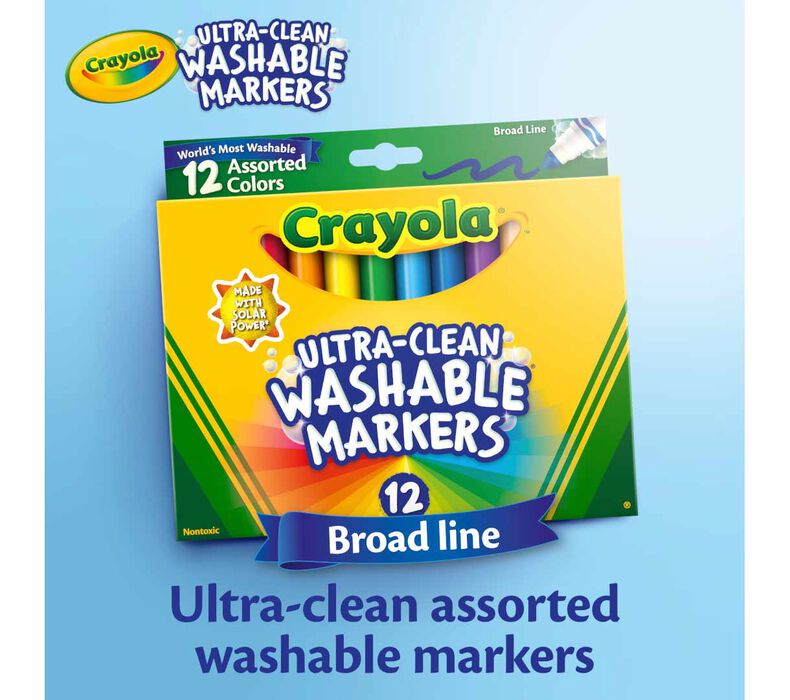 Crayola 12 ct. Ultra-Clean Washable Broadline Markers - Asstd