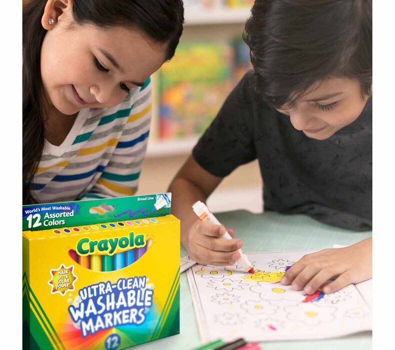 Crayola 12 ct. Ultra-Clean Washable Broadline Markers - Asstd